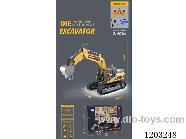 12-ch alloy RC excavator included battery