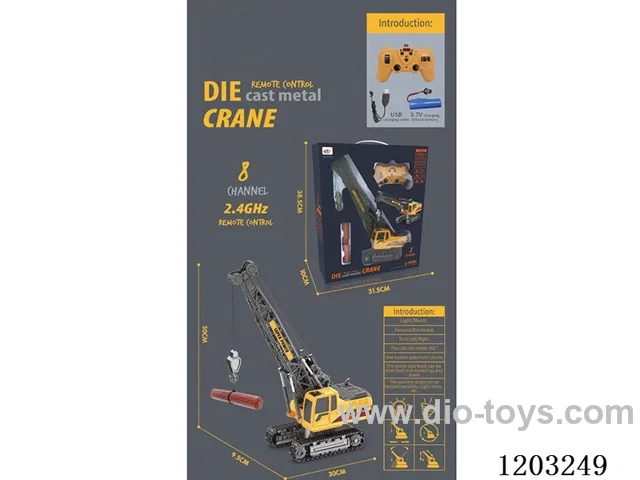 8-ch alloy engineering RC crane included battery