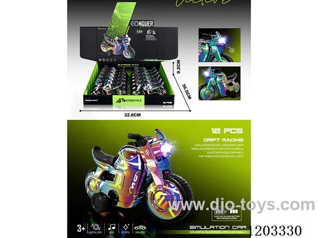 12PCS inertia motorcycles W L/M 2 colors mixed