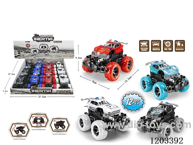 12PCS Inertia collision deformation police car
