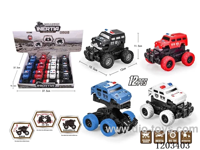 12PCS Inertia off-road collision police car