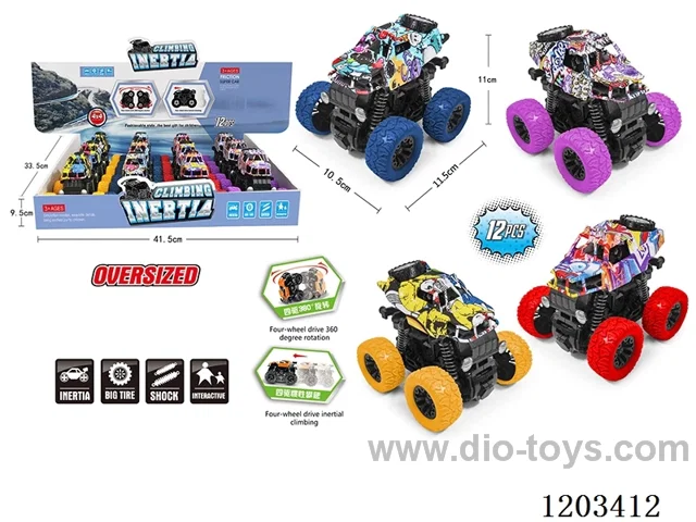 12PCS Inertia Swing 360 Degree Rotating Stunt Skeleton Vehicle