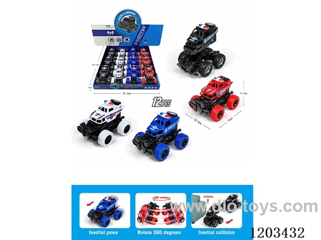 12PCS Collision deformation police car