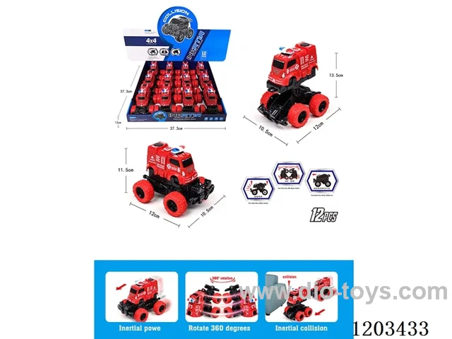 12PCS Collision deformation fire police car
