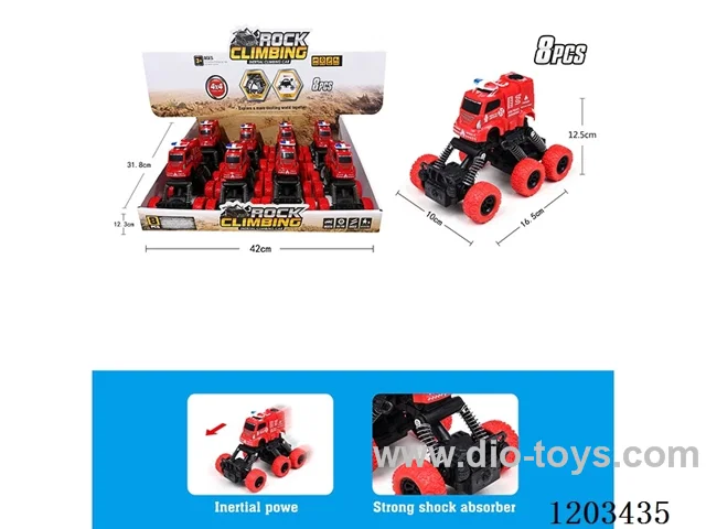 8PCS 6 Wheels Climbing Fire Police Vehicle