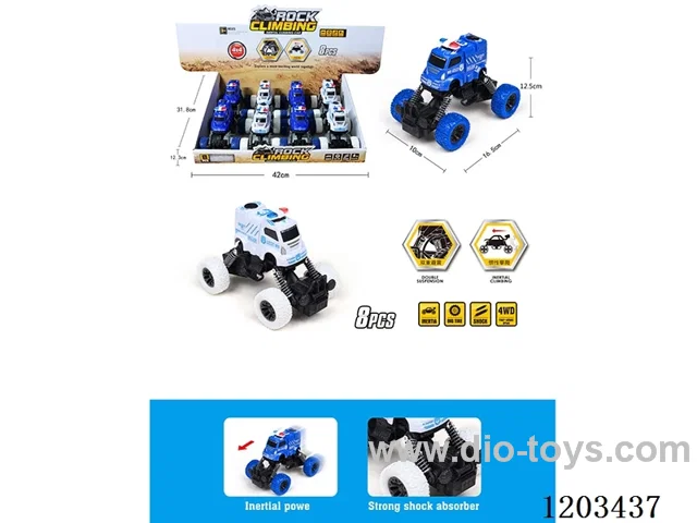 8PCS 4 Wheel Climbing Police Vehicle