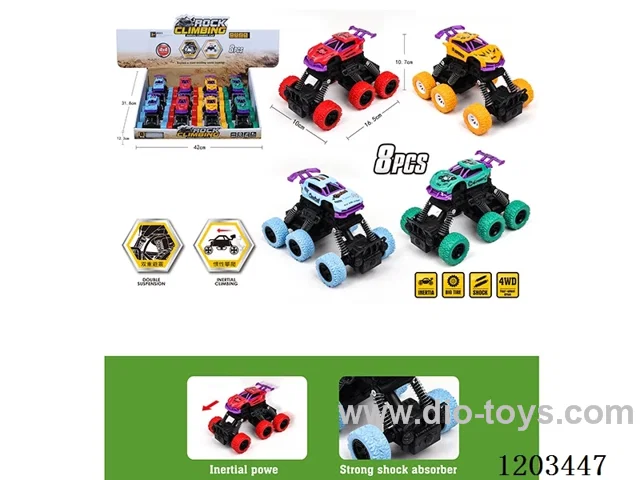 8PCS Inertia Climbing 6 Wheels Skeleton Vehicle