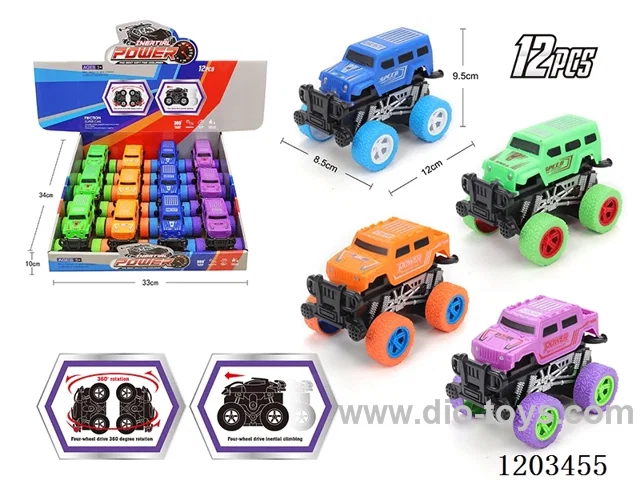 12PCS Inertia 360 degree rotating car