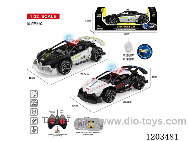 1:22 4ch rc car with light/spray not included battery
