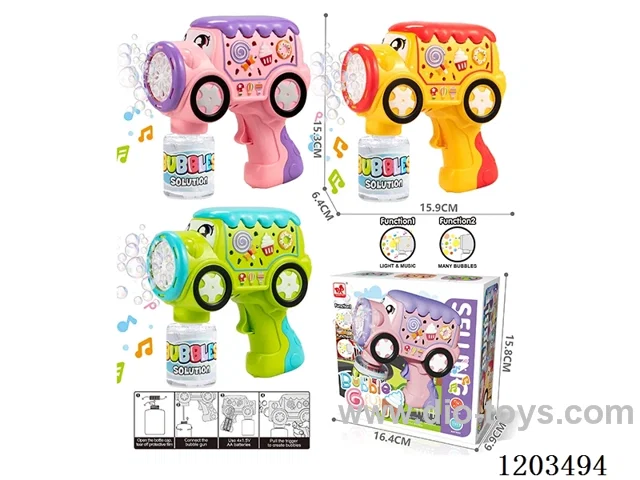 Automatic Bubble Gun 3 colors mixed W L/M（95ML bubble water）4*AA not included