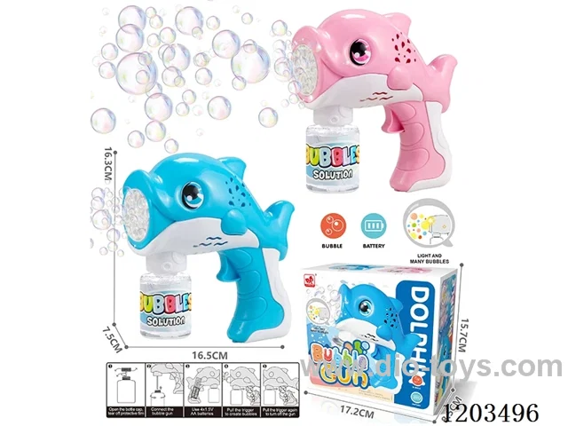 Automatic Bubble Gun 2 colors mixed with light（95ML bubble water）4*AA not included
