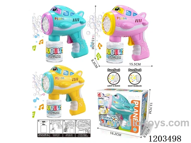 Automatic Bubble Gun 3 colors mixed W L/M（95ML bubble water）4*AA not included