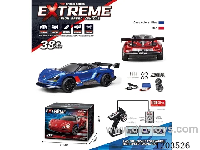 1/16 RC 4WD Flat Runner Drift Car (Race Car) Demon Angel Eye Headlights (7 Modes), Rear Lights/Batteries Included