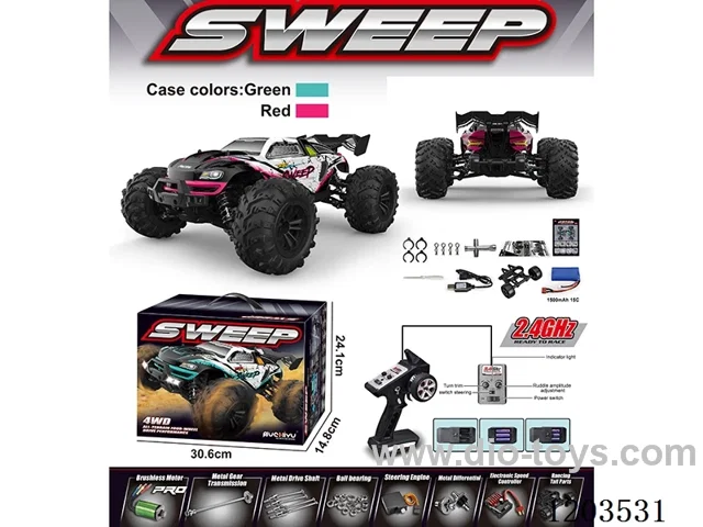 1/16 RC 4WD Bigfoot (coupe) brushless version w/LED headlights w/batteries included