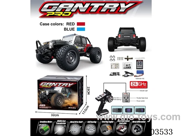 1/16 RC 4WD Off-Road (Jeep) Brushless w/LED Front Lights/Dome Lights/Batteries Included