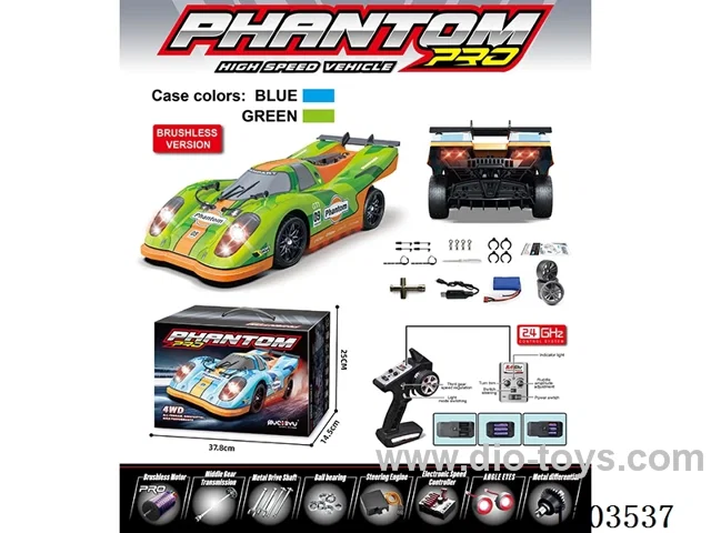 1/16 RC 4WD Flat Runner Drift Vehicle (917) Brushless Devil's Angel Eye Headlights (7 Modes), Rear Lights/Batteries Included