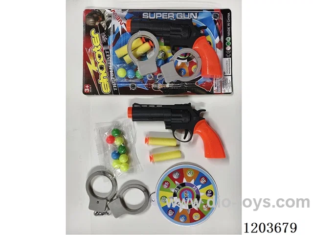 solid color eva ping pong gun with handcuffs target