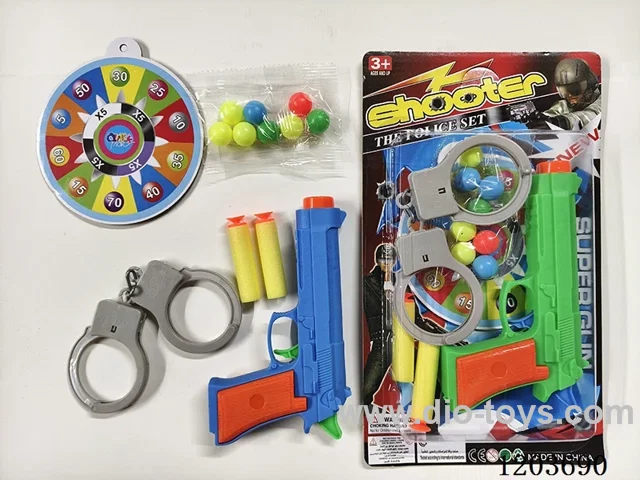 2 color mixed EVA. ping pong gun with handcuffs target