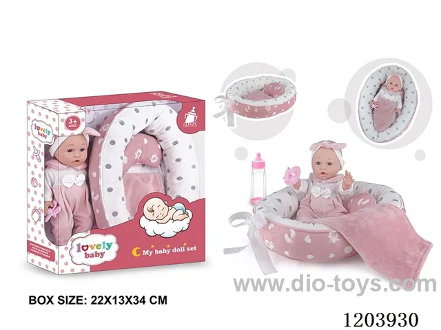 13-inch doll with baby cradle