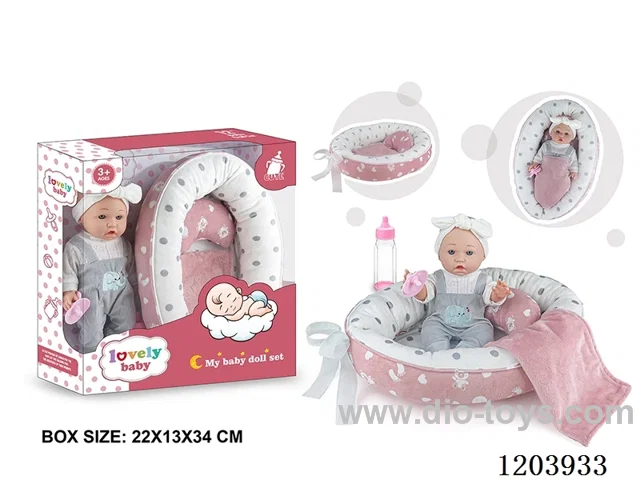16-inch doll with baby cradle