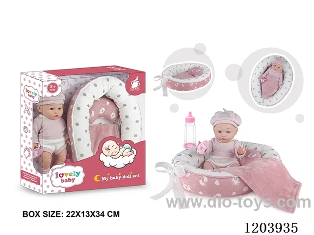 18-inch doll with baby cradle