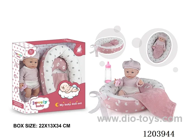 27-inch doll with baby cradle