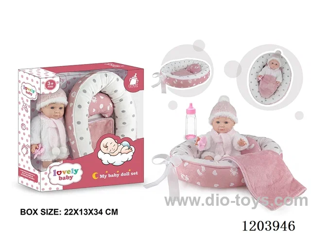 29-inch doll with baby cradle