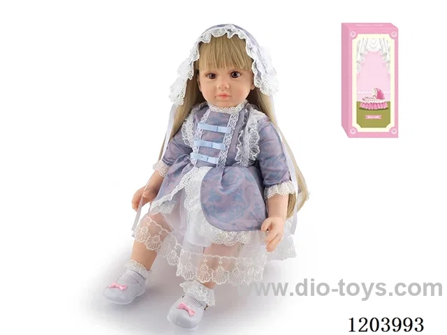 60cm soft plastic doll (wig cover) with bottle, magnetic pacifier, diaper, birth card, shoes
