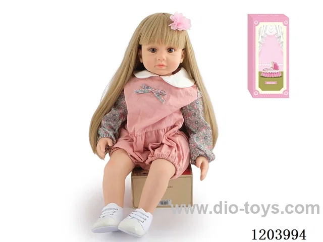 60cm soft plastic doll (wig cover) with bottle, magnetic pacifier, diaper, birth card, shoes