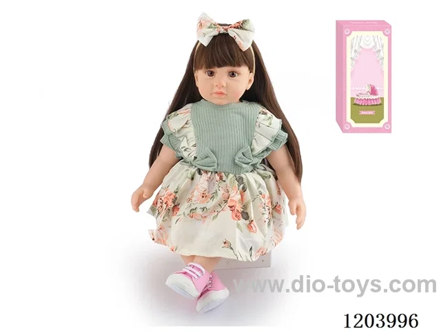 60cm soft plastic doll (wig cover) with bottle, magnetic pacifier, diaper, birth card, shoes
