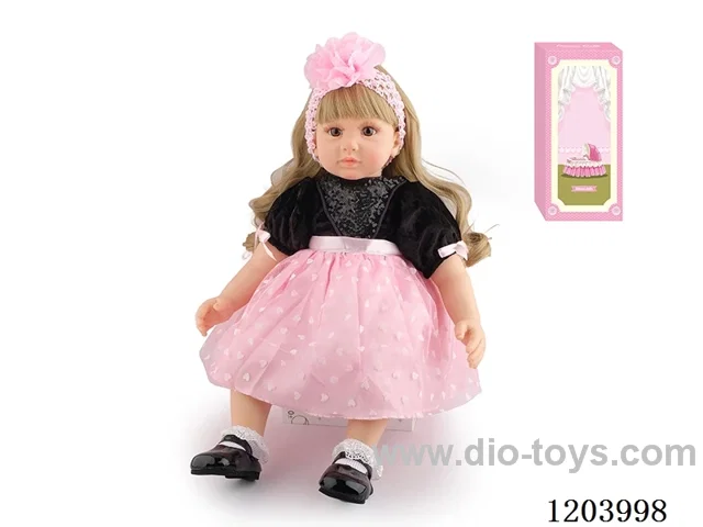 60cm soft plastic doll (wig cover) with bottle, magnetic pacifier, diaper, birth card, shoes