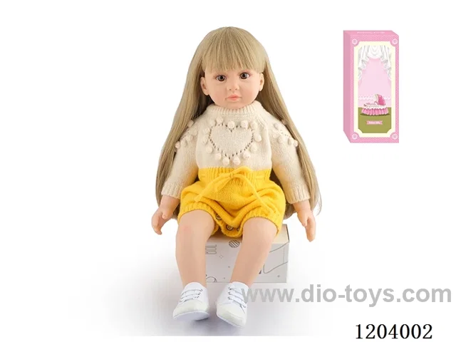 60cm soft plastic doll (wig cover) with bottle, magnetic pacifier, diaper, birth card, shoes