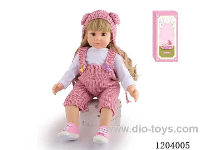 60cm soft plastic doll (wig cover) with bottle, magnetic pacifier, diaper, birth card, shoes