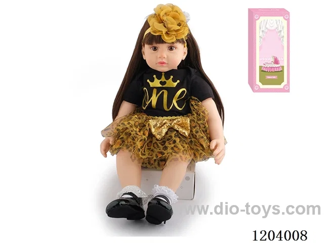 60cm soft plastic doll (wig cover) with bottle, magnetic pacifier, diaper, birth card, shoes