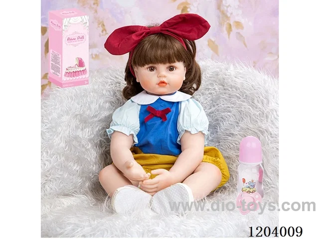 60cm soft plastic doll (wig cover) with bottle, magnetic pacifier, diaper, birth card, shoes