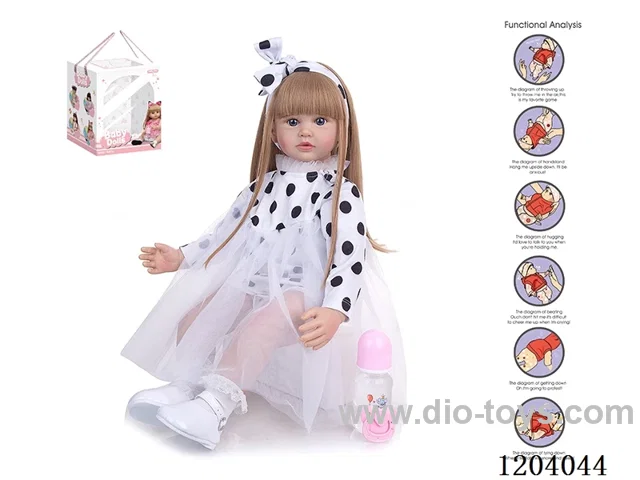 60cm doll (wig cover) with bottle, magnetic pacifier, diaper, birth card, shoes, gravity sensing voice function