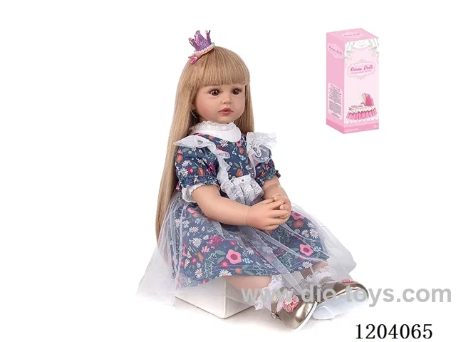 60cm soft plastic doll (wig cover) with bottle, magnetic pacifier, diaper, birth card, shoes