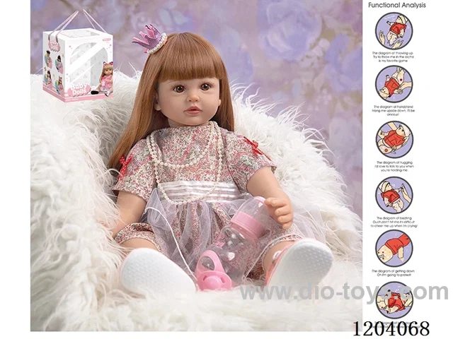 60cm doll (wig cover) with bottle, magnetic pacifier, diaper, birth card, shoes, gravity sensing voice function