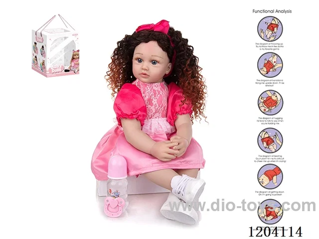 60cm doll (wig cover) with bottle, magnetic pacifier, diaper, birth card, shoes, gravity sensing voice function