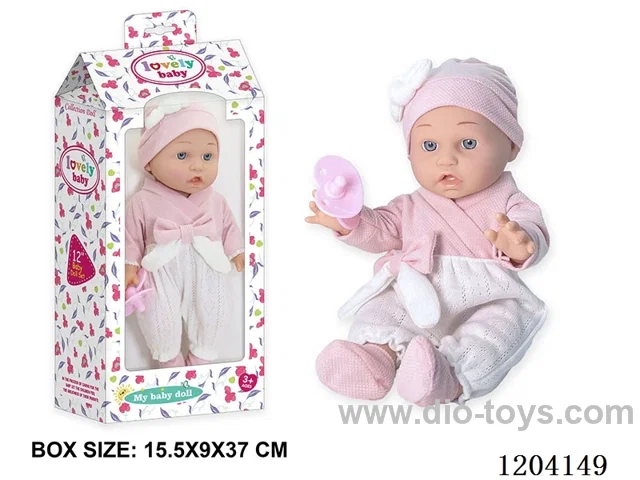 12 inch vinyl doll with pacifier