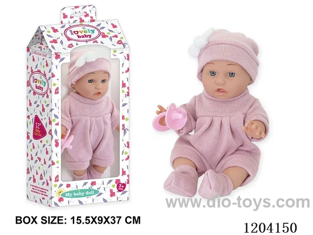 12 inch vinyl doll with pacifier