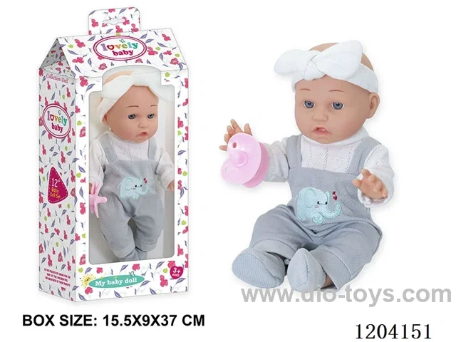 12 inch vinyl doll with pacifier