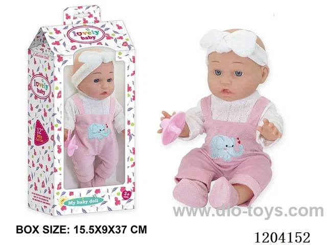 12 inch vinyl doll with pacifier