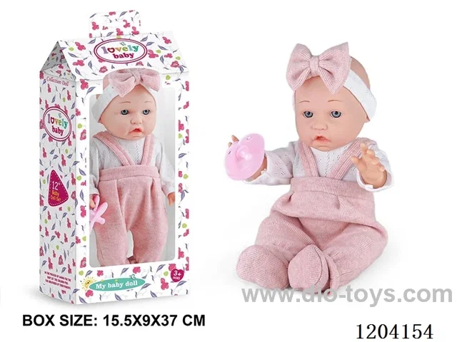 12 inch vinyl doll with pacifier