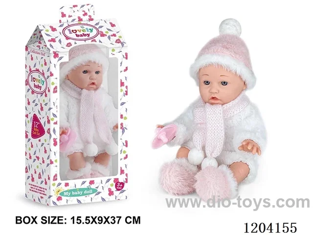 12 inch vinyl doll with pacifier