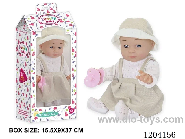 12 inch vinyl doll with pacifier