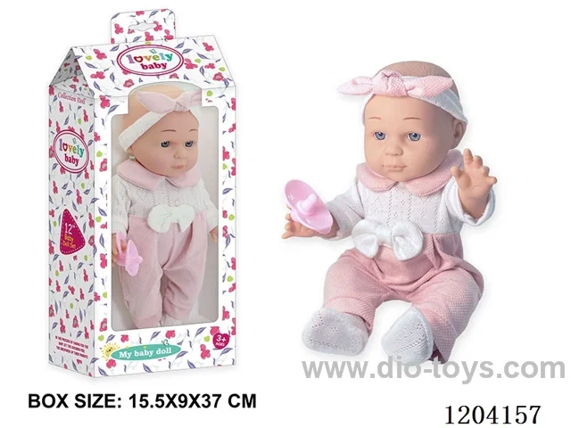 12 inch vinyl doll with pacifier