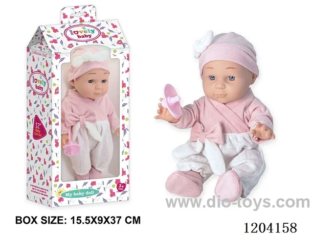 12 inch vinyl doll with pacifier