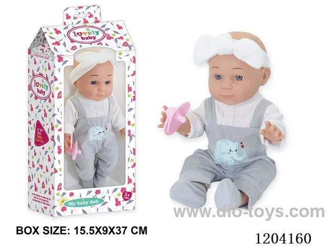 12 inch vinyl doll with pacifier