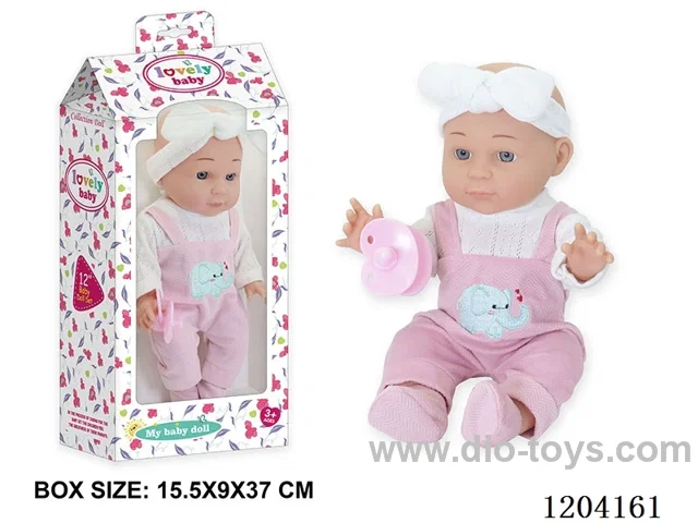 12 inch vinyl doll with pacifier